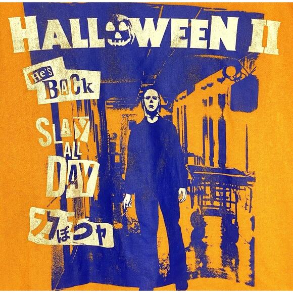 Halloween 2 Movie Sweatshirt Slay All Day Womens XL Retro Novelty Horror Slasher - Picture 3 of 10